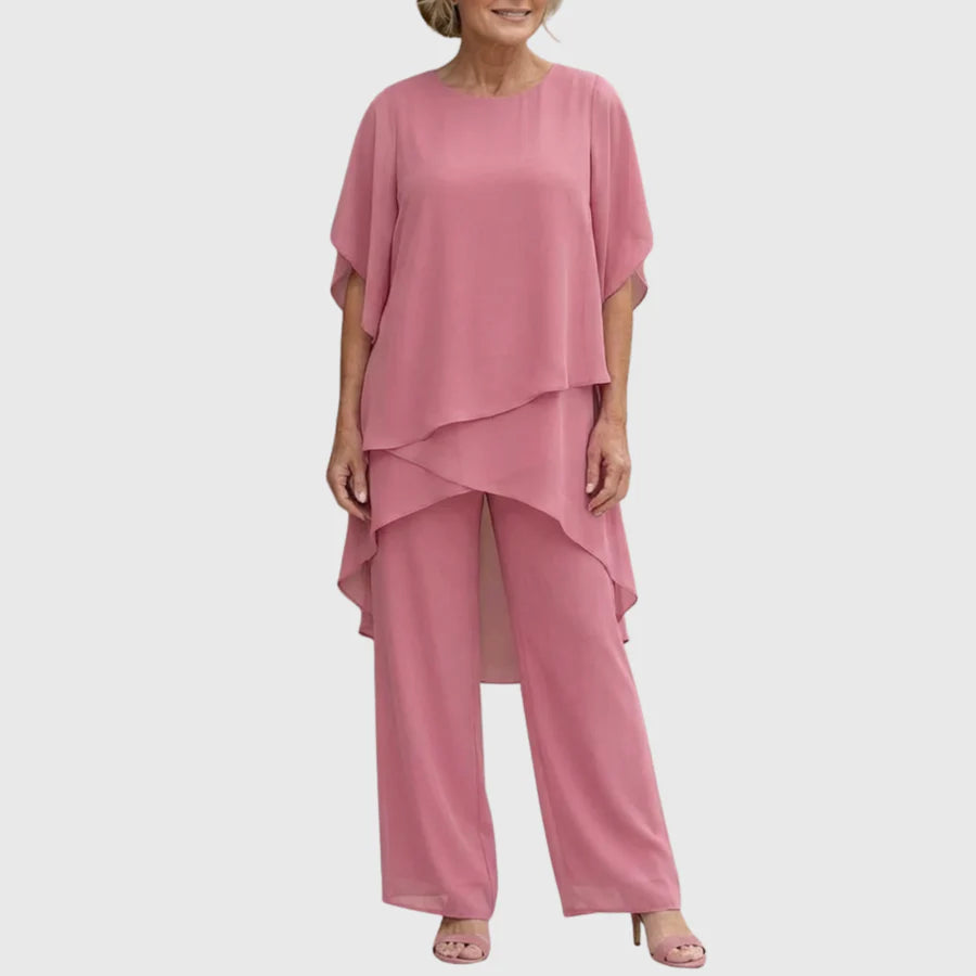 Sarah™ | Elegant Draped Hem 2-piece Set