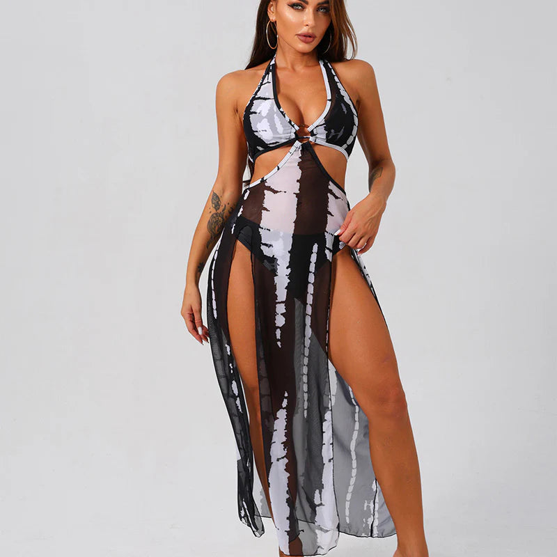 Elowyn™ | Tie-Dye Halter Swim Dress