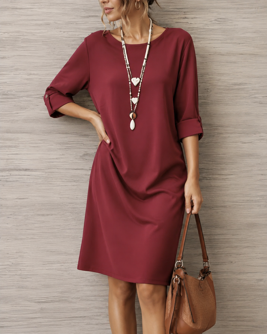 Everly™ | Tummy-Concealing Midi Dress