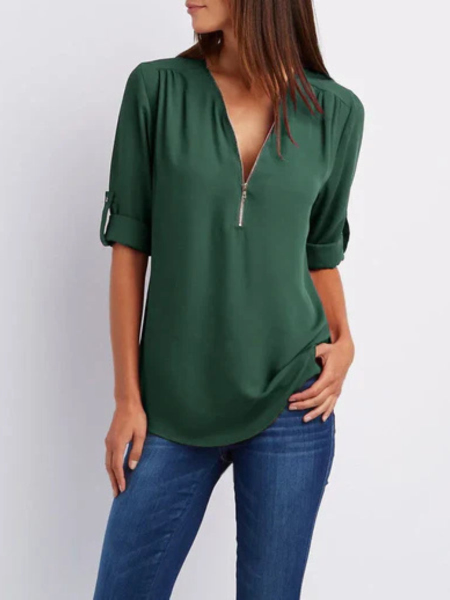 Mariana™ | Casual Everyday Zip Blouse