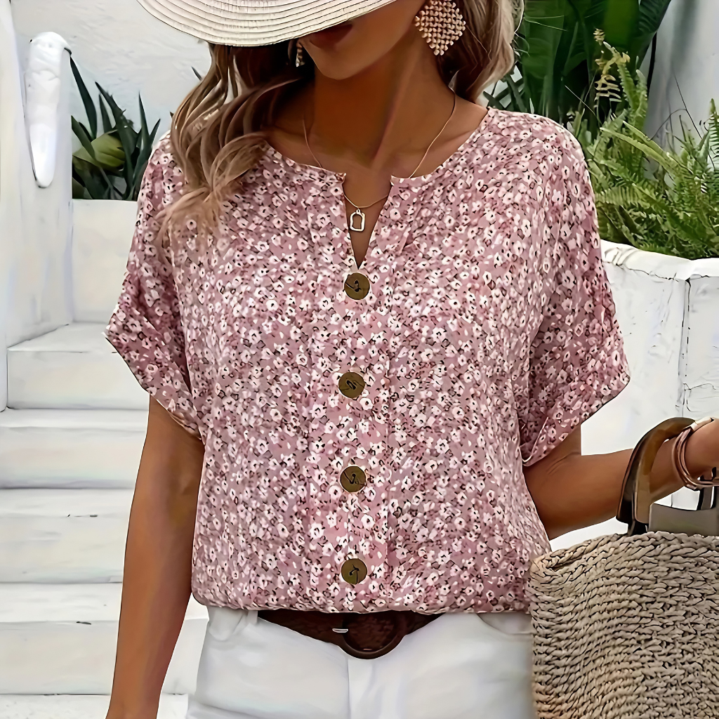Marnie™ | Loose Fit Wrinkle-Free Floral Blouse