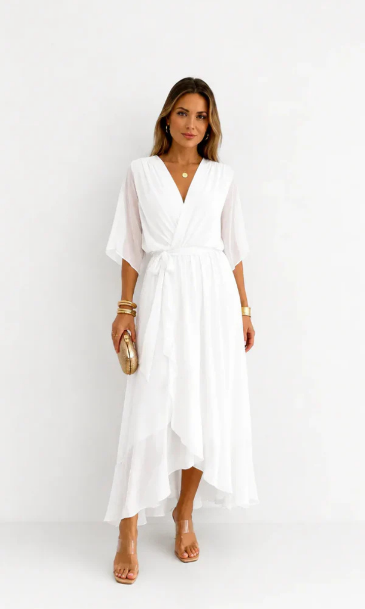 Amoret™ | Elegant Chiffon Wrap Maxi Dress