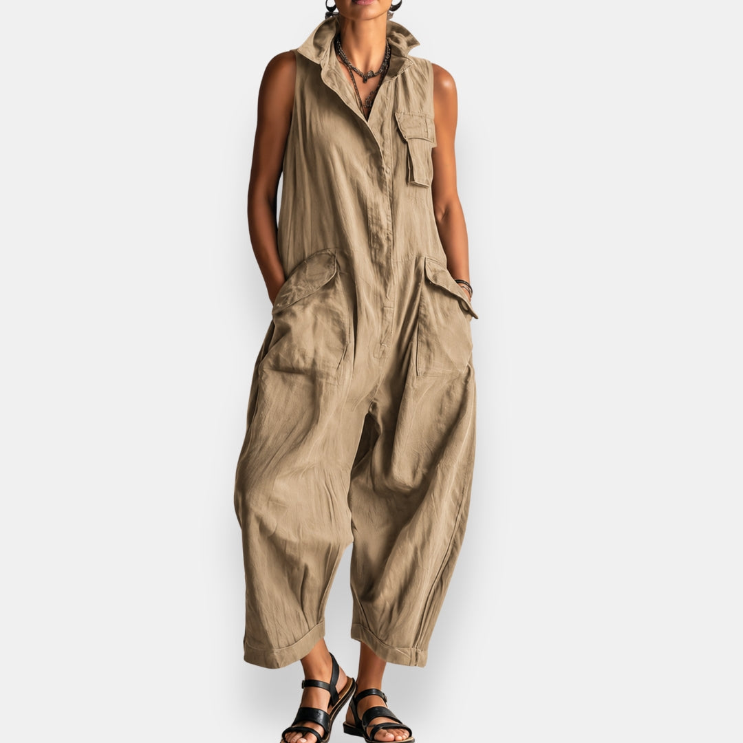 Peyton™ | Relaxed Utility Pocket Sleeveless Jumpsuit