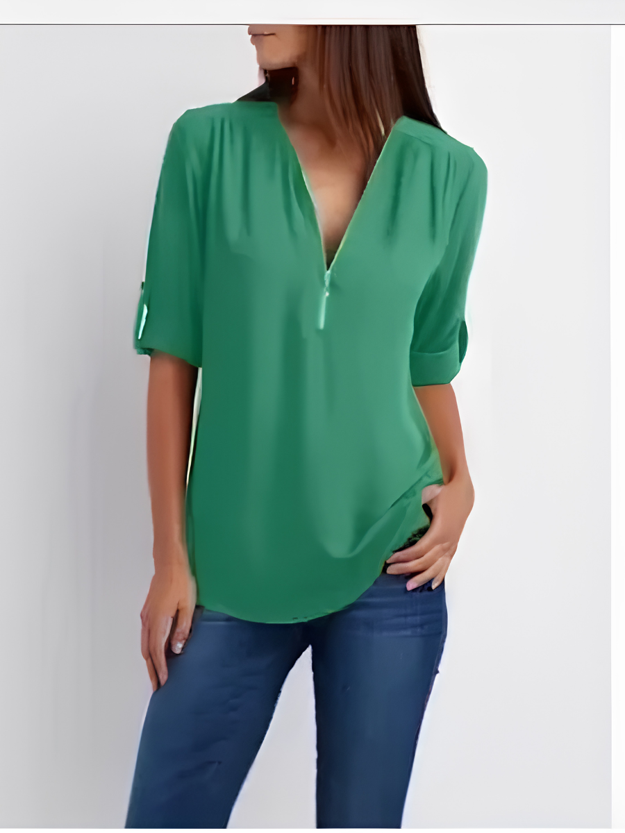Mariana™ | Casual Everyday Zip Blouse