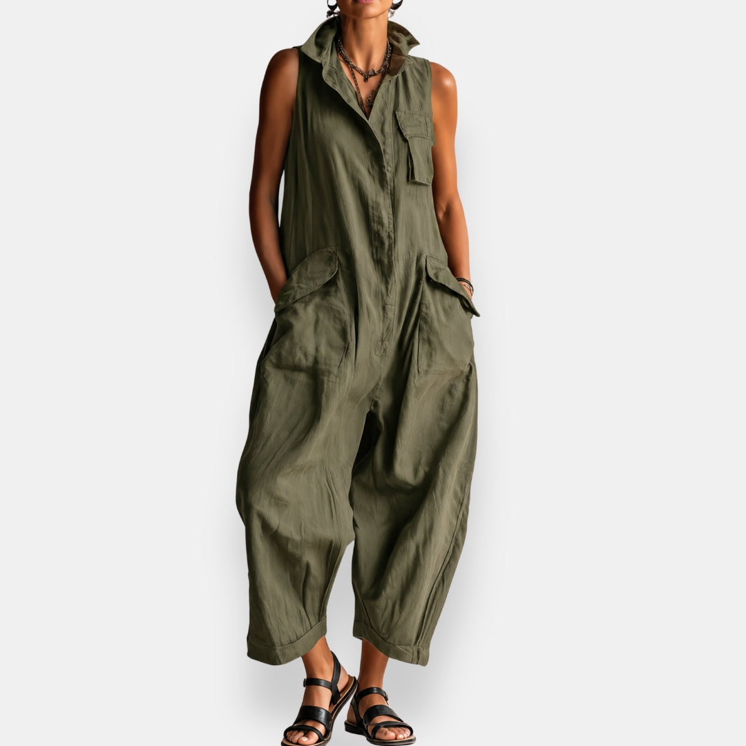 Peyton™ | Relaxed Utility Pocket Sleeveless Jumpsuit