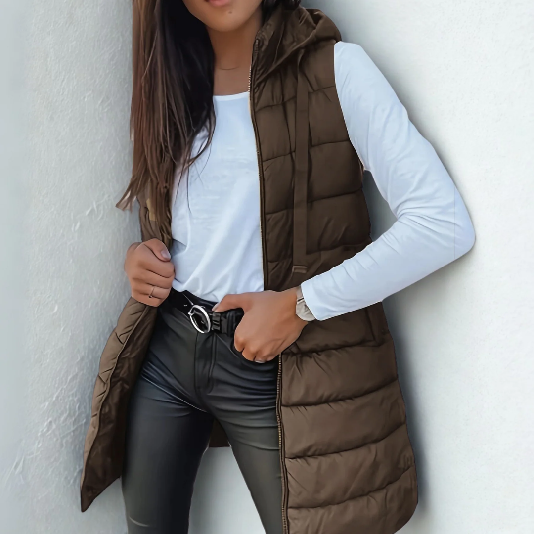 Orlina™ | Casual Sleeveless Long Puffer Vest