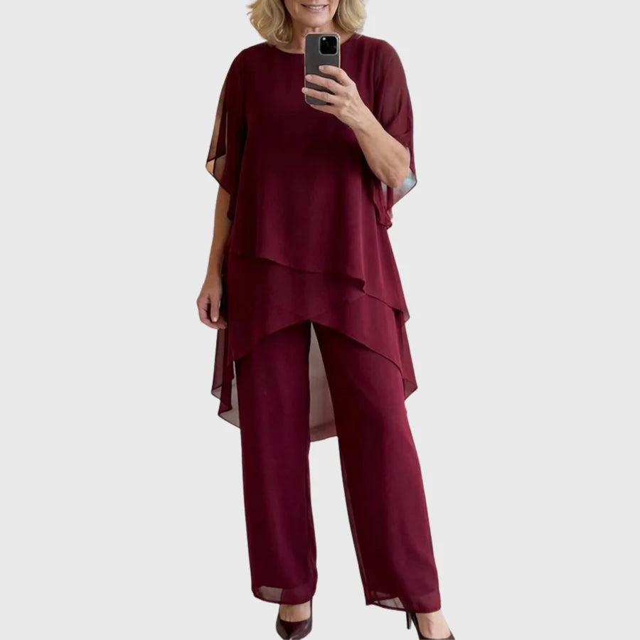 Sarah™ | Elegant Draped Hem 2-piece Set