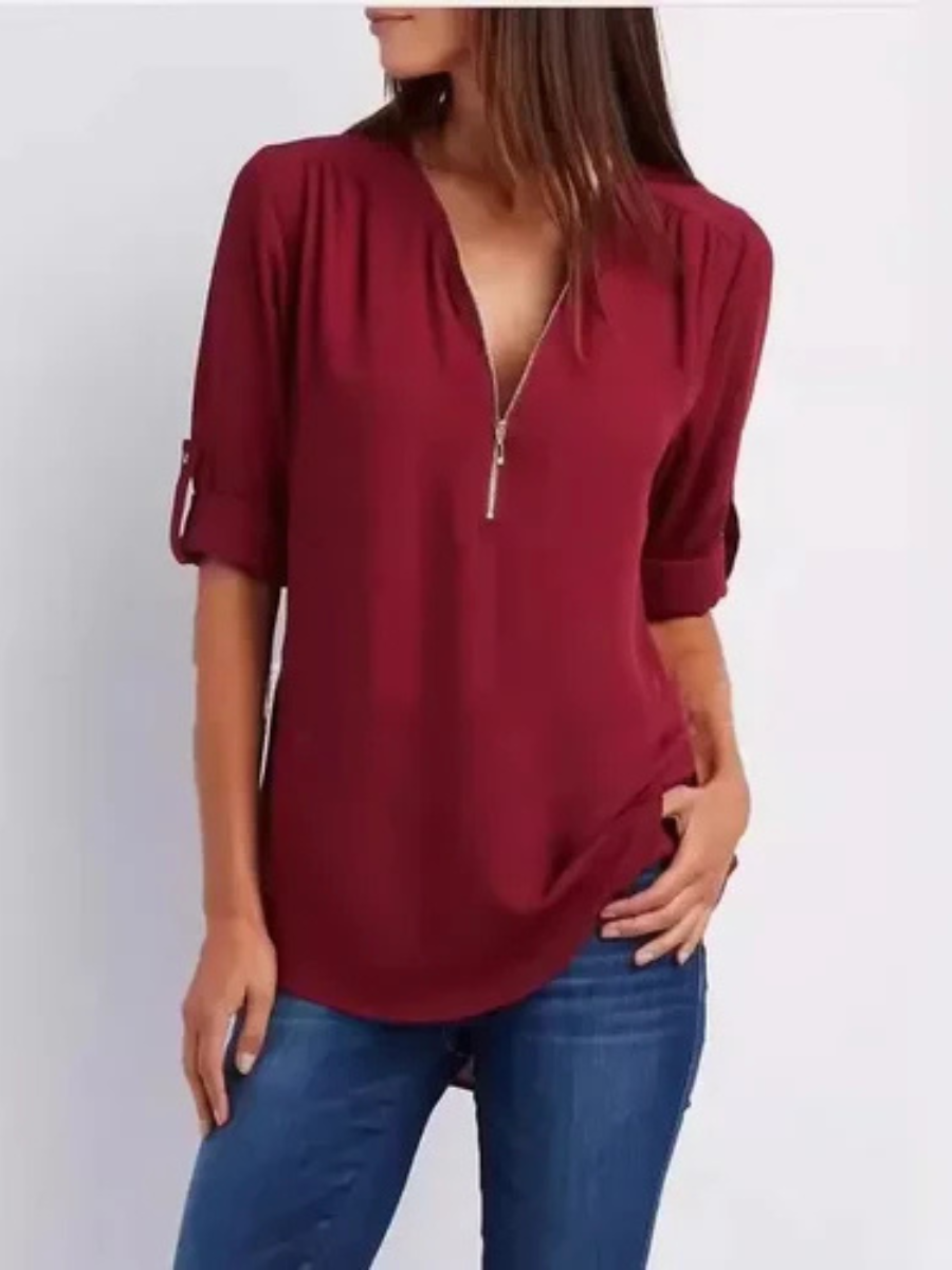 Mariana™ | Casual Everyday Zip Blouse