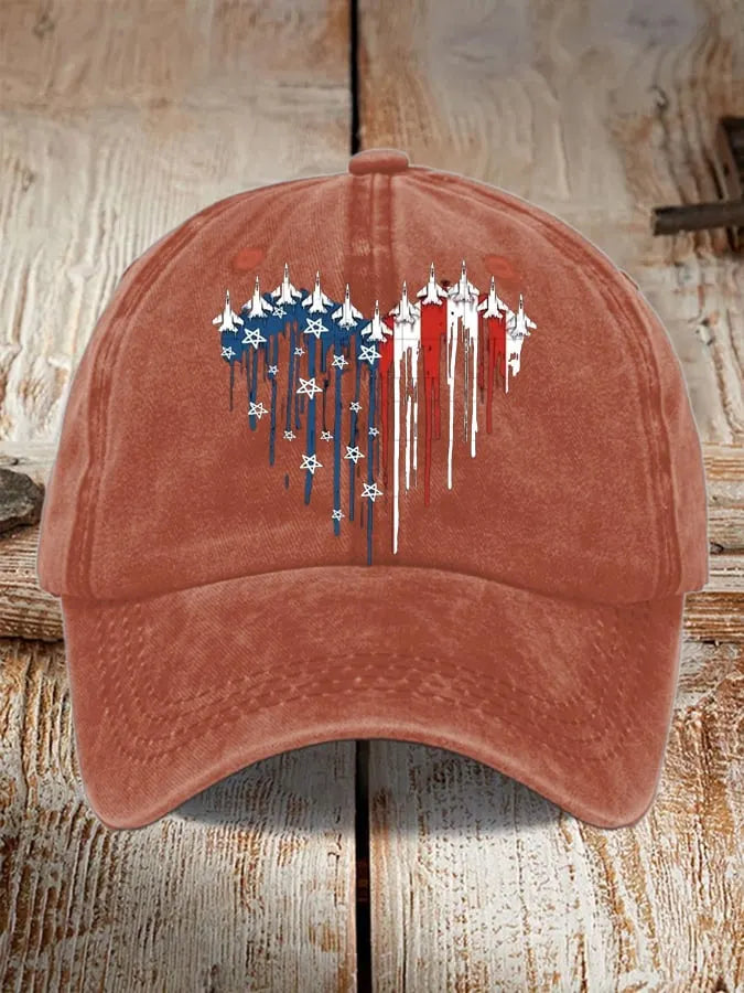 Unisex Distressed Washed Cotton Print Hat