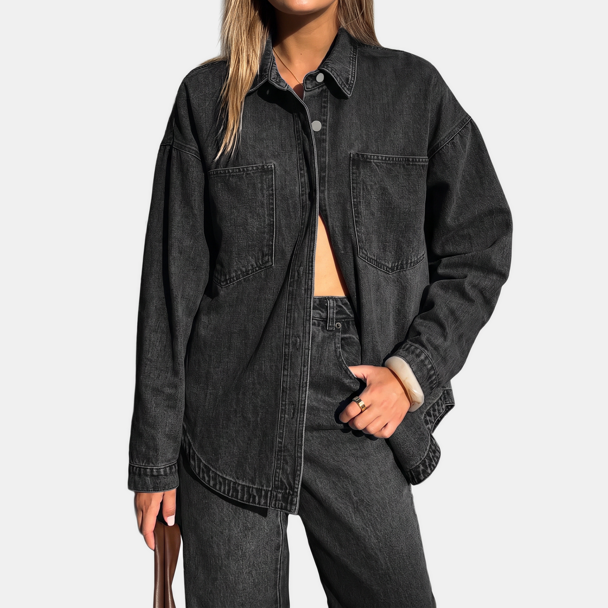 Lori™ | Relaxed Oversized Button Front Denim Jacket
