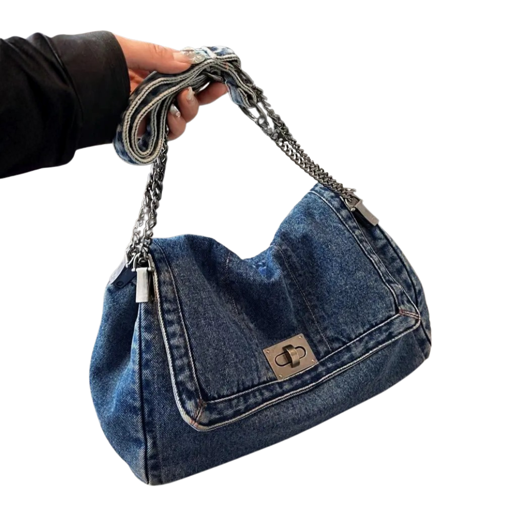 FRANKIE™ – Vintage Denim Chain Shoulder Bag