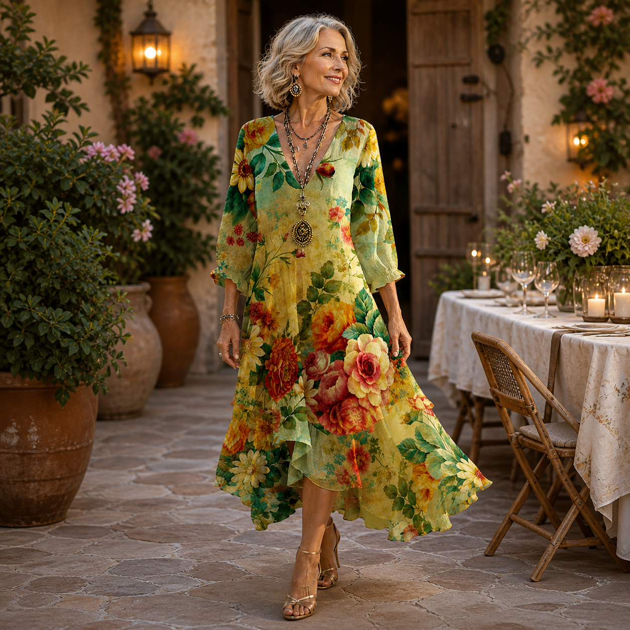 Janessa | Effortless Floral Midi Dress ๐ฟ