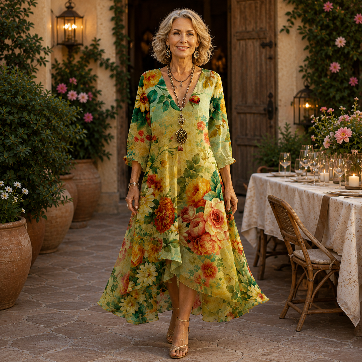 Janessa | Effortless Floral Midi Dress ๐ฟ