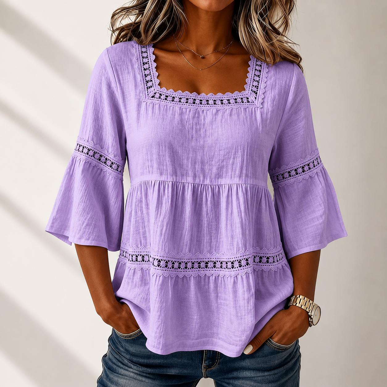 Sylvia™ | Flowing Tiered Layers Stylish Blouse