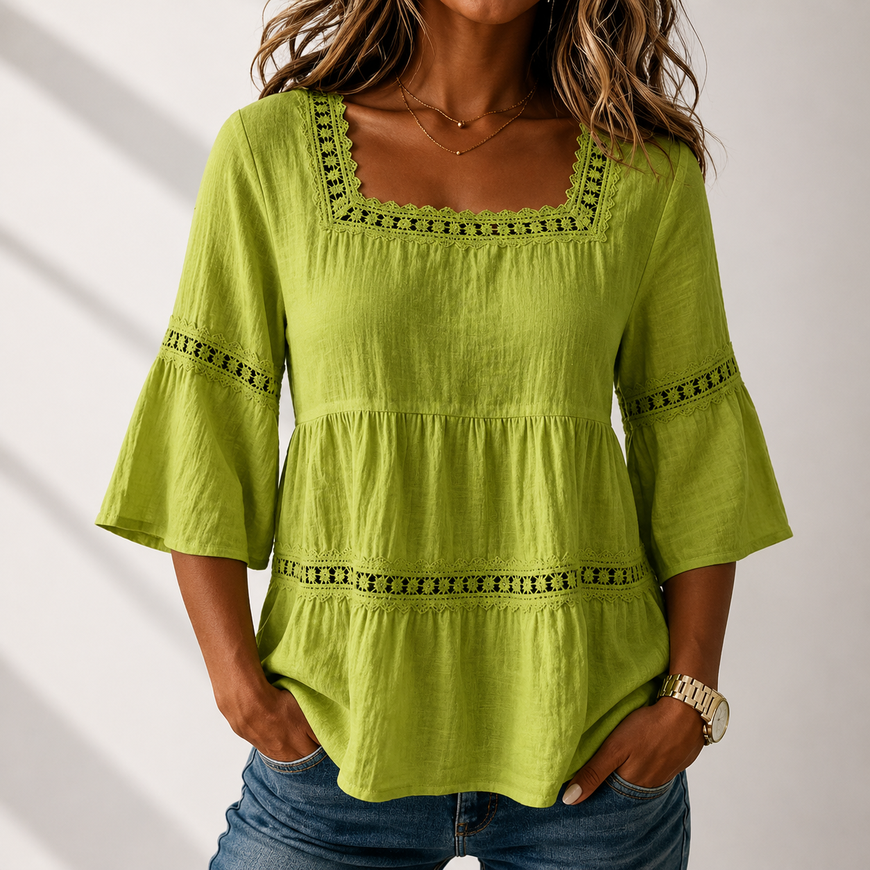 Sylvia™ | Flowing Tiered Layers Stylish Blouse