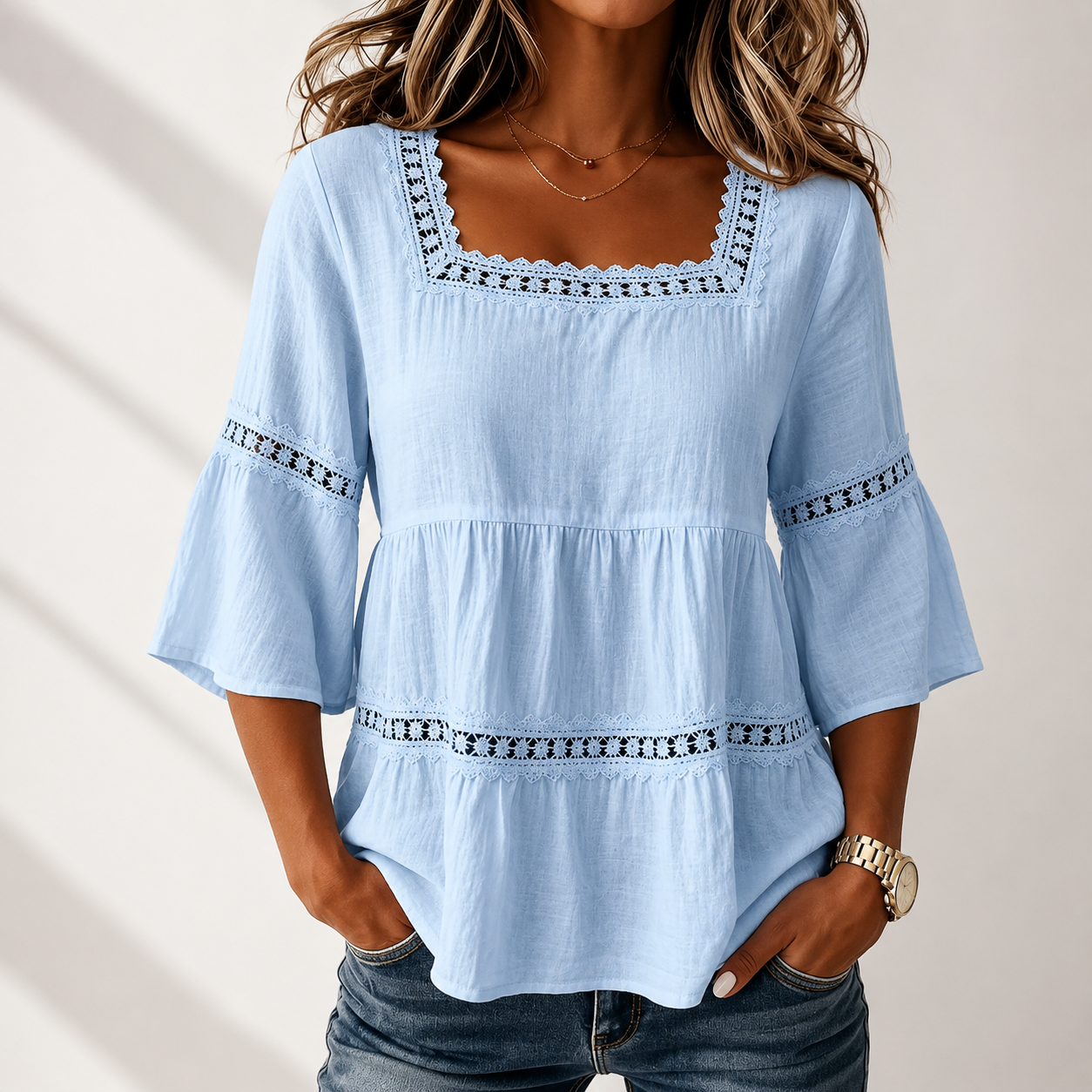 Sylvia™ | Flowing Tiered Layers Stylish Blouse