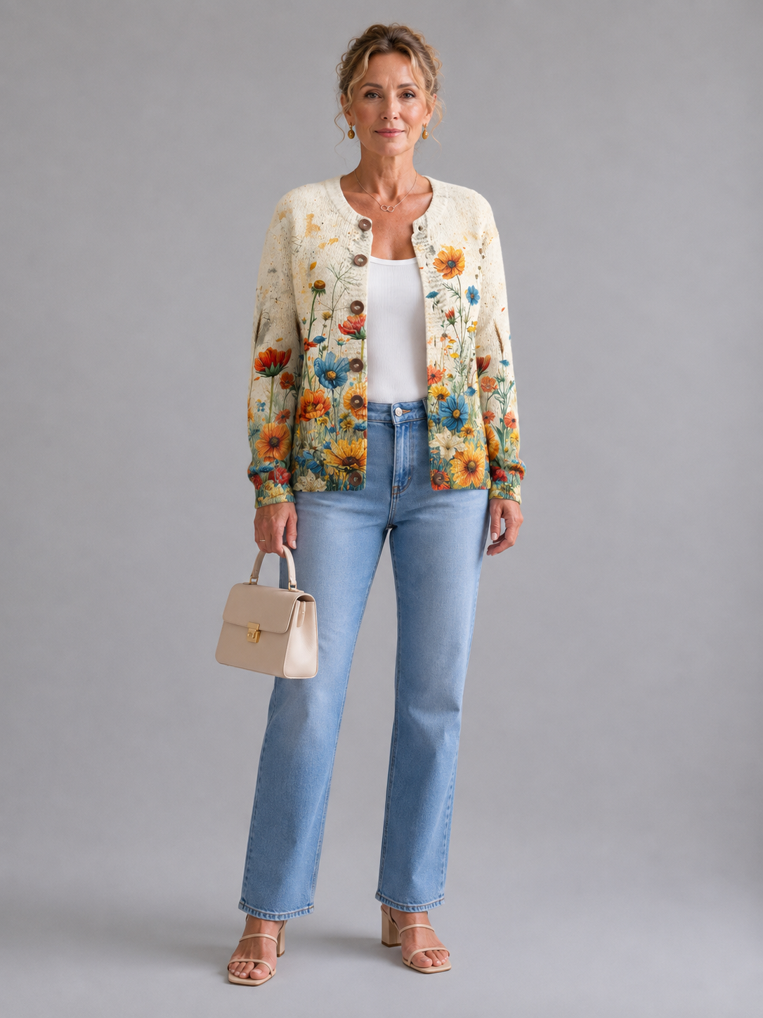 Tansy™ | Vintage Floral Print Cardigan Sweater