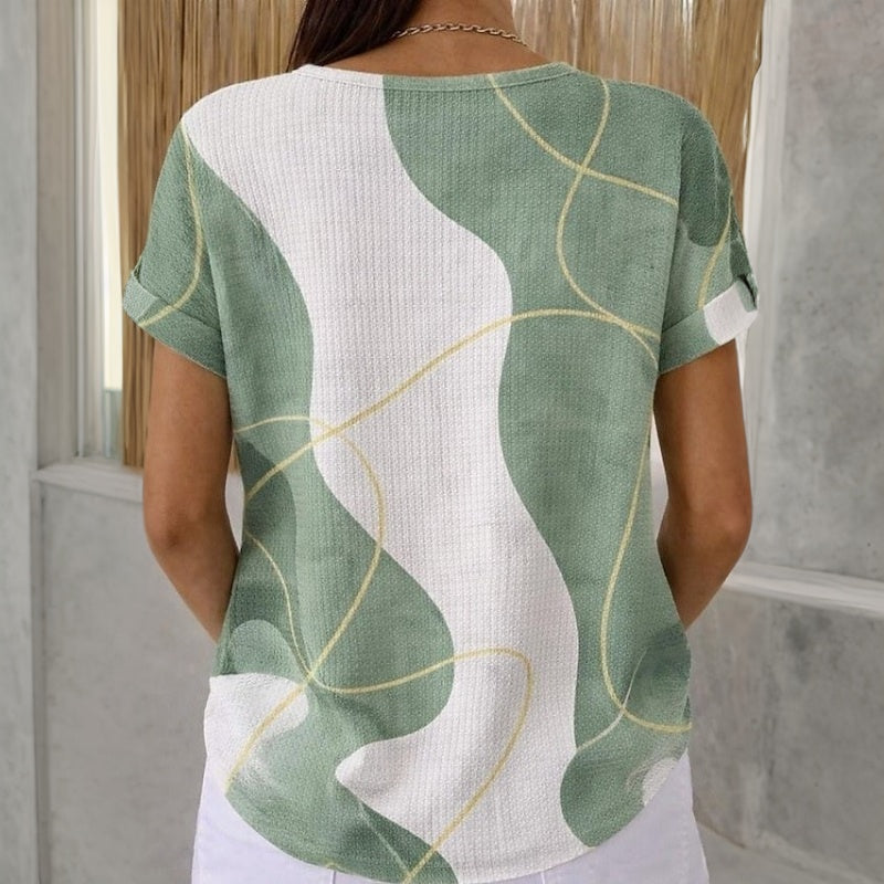 Casual Color Block Blouse