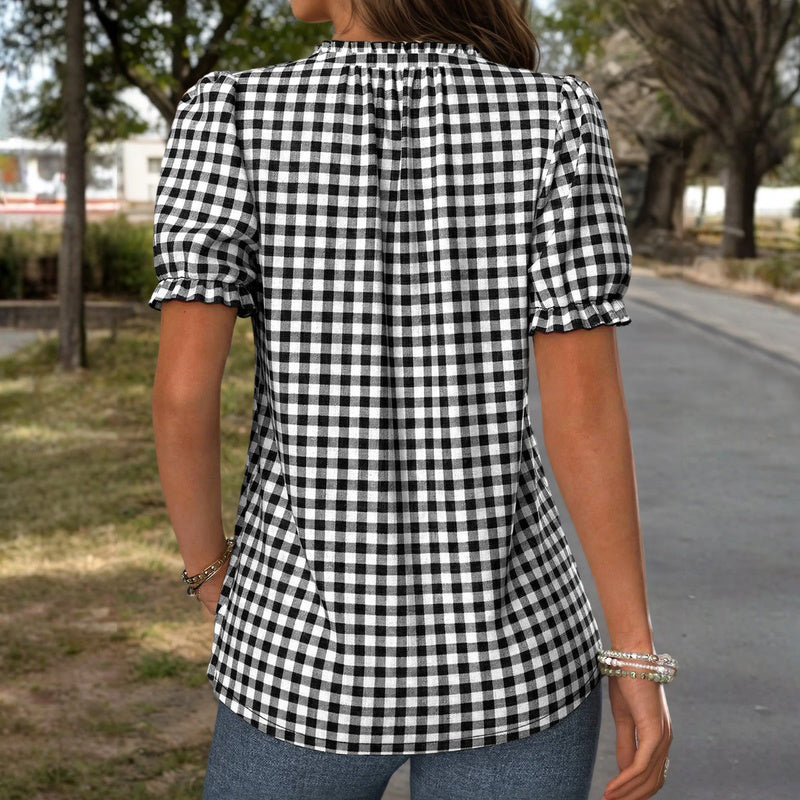Casual Plaid Blouse