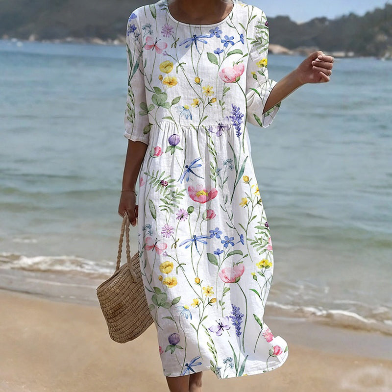 Casual Floral Print Dress