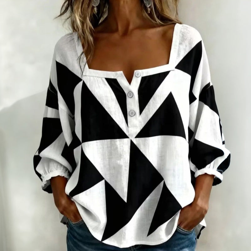 Geometric Casual Blouse
