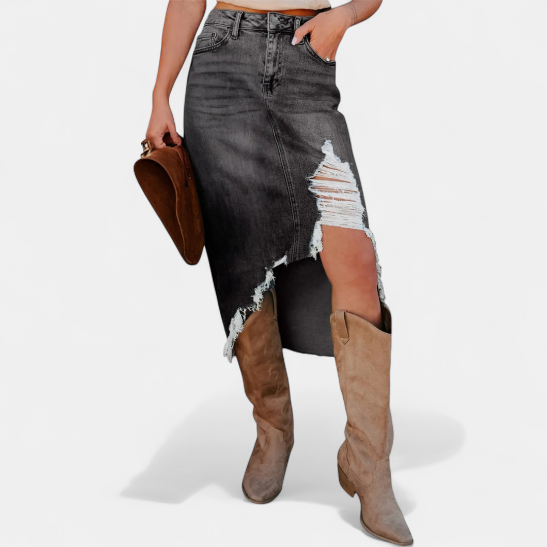 Blake™ | Relaxed High-Waist Denim Maxi Skirt