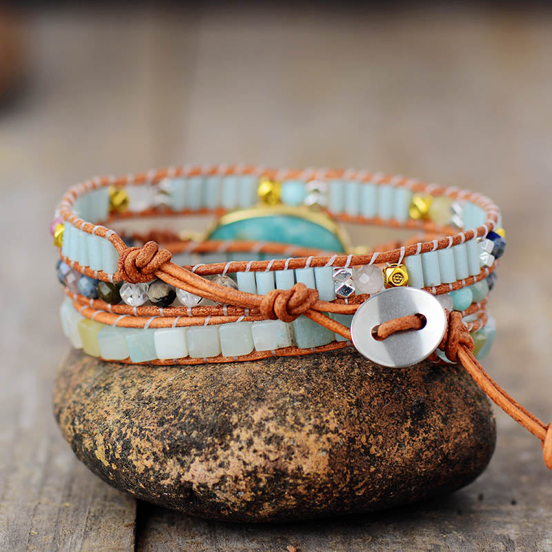 Sky Blue Amazonite Crystal Bracelet