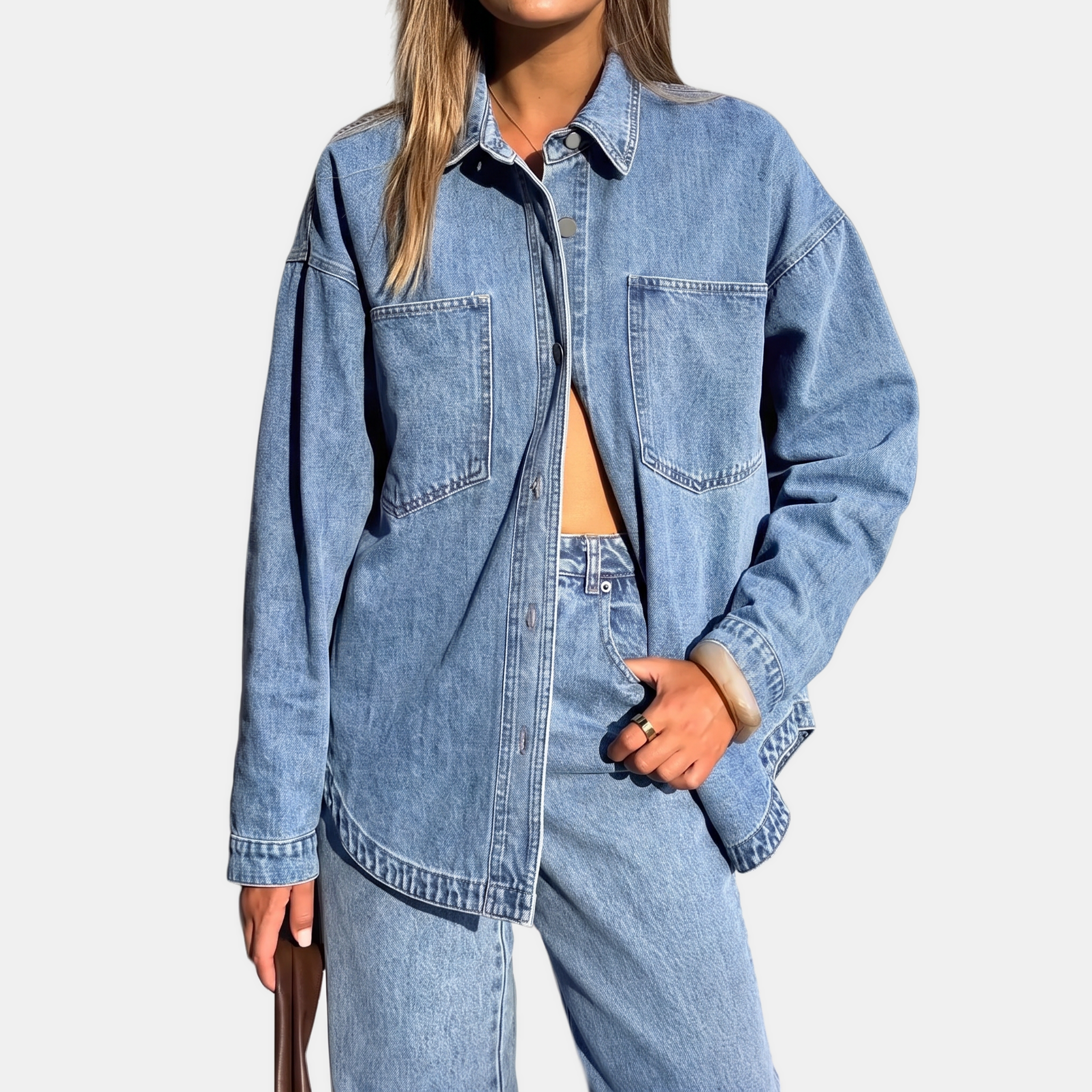 Lori™ | Relaxed Oversized Button Front Denim Jacket