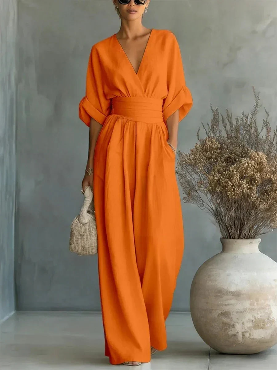 Capella | V-Neck High-Waist Jumpsuit