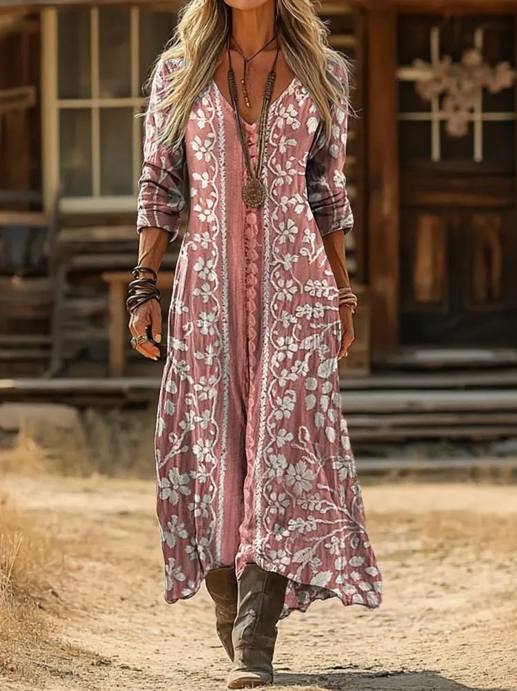 Olivia™ | Long Sleeve Vintage Casual Dress
