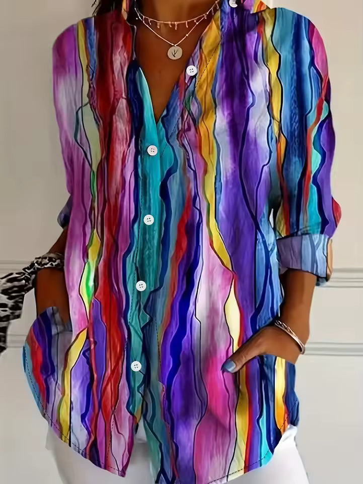 Colorful Tie-Dye Print Blouse