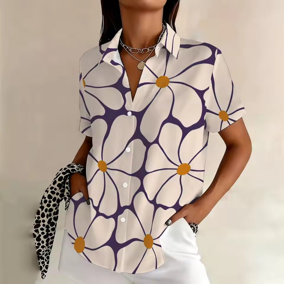 Casual Flower Print Blouse