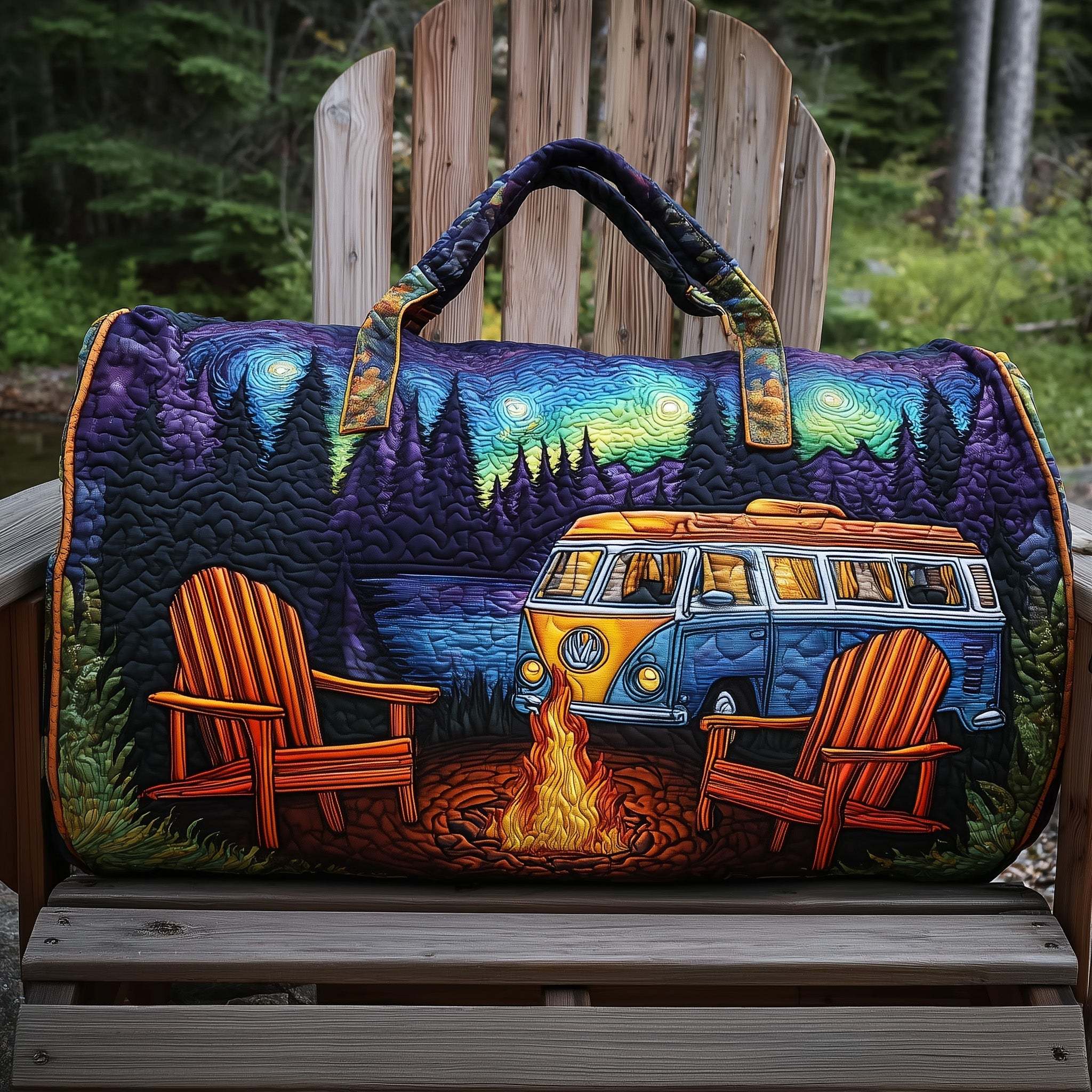 Camping Vibe Quilted Duffle Bag