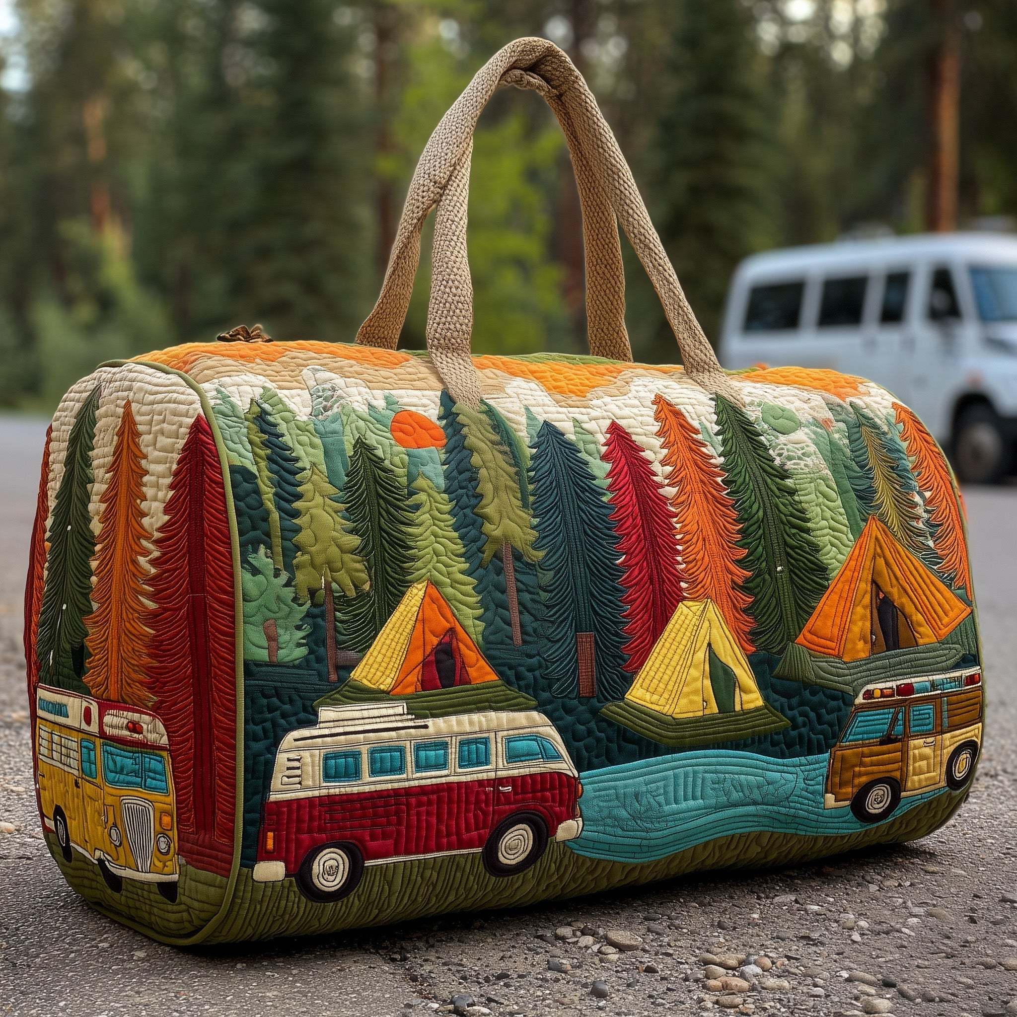 Camping Vibe Quilted Duffle Bag