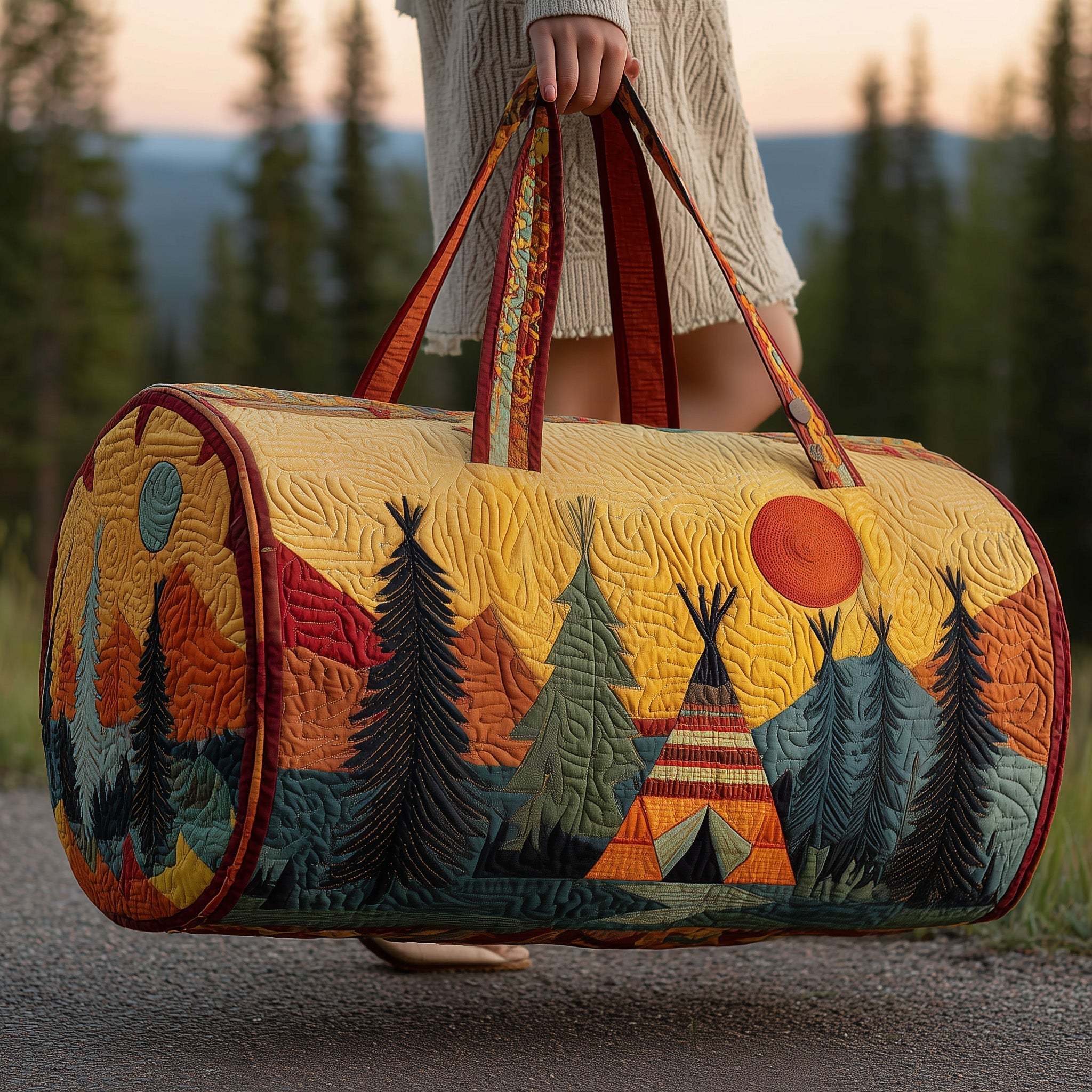 Camping Vibe Quilted Duffle Bag