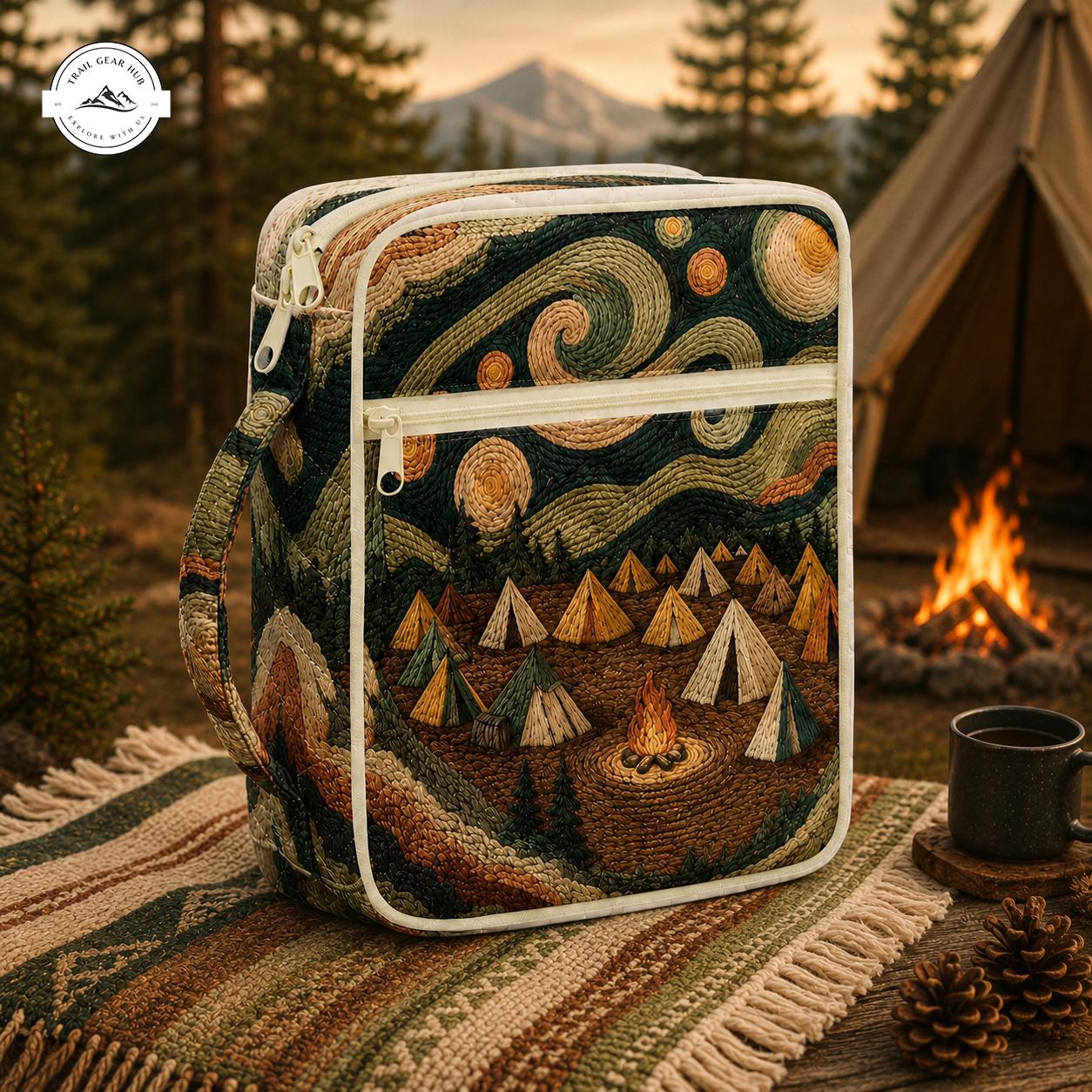 Starry Night Campfire Quilted Bible Cover LV06