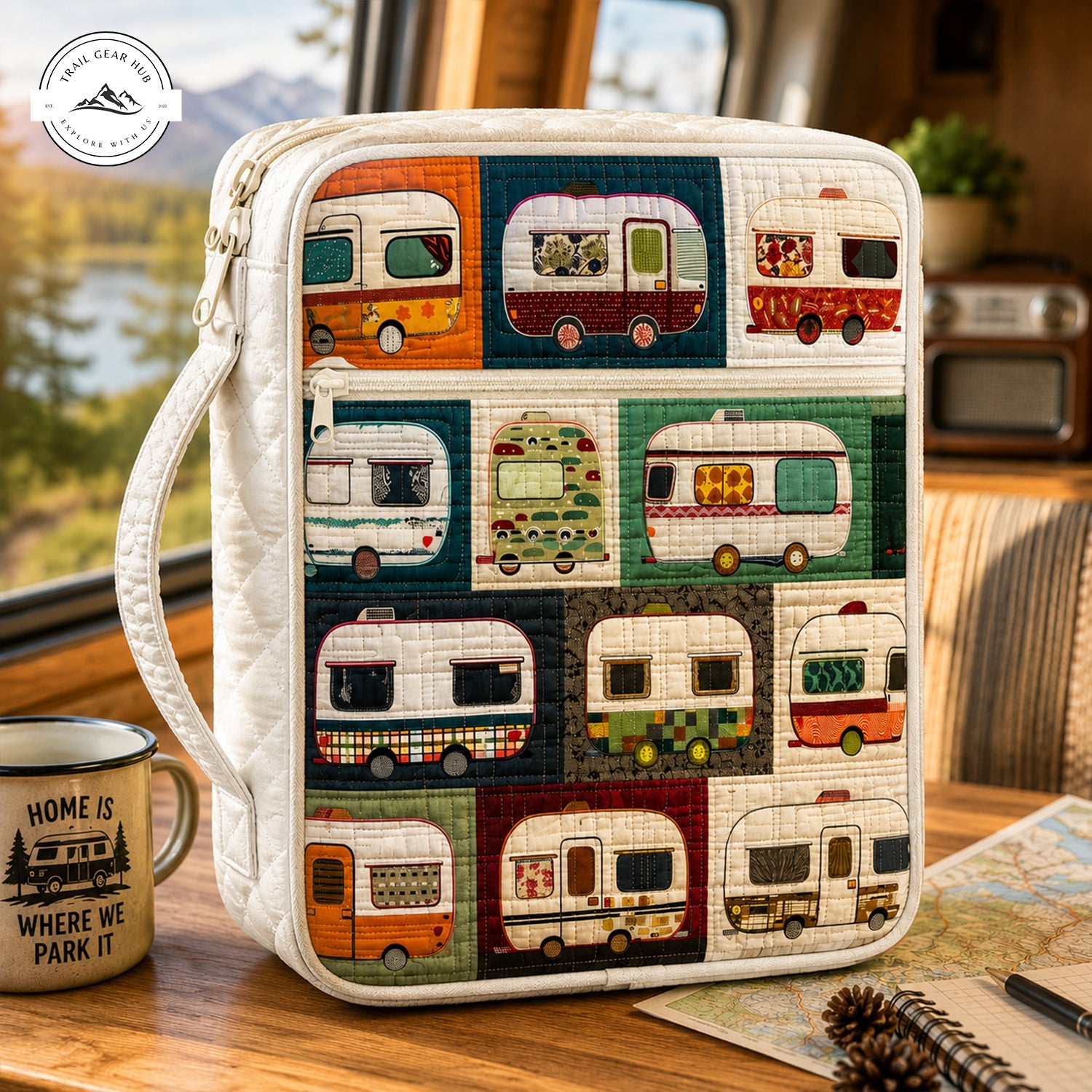 Campervans Quilted Bible Cover TP01