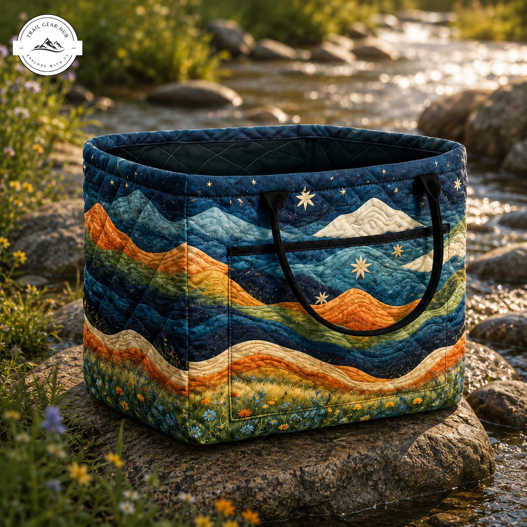 Mountain Landscape Quilted Storage Basket TP21