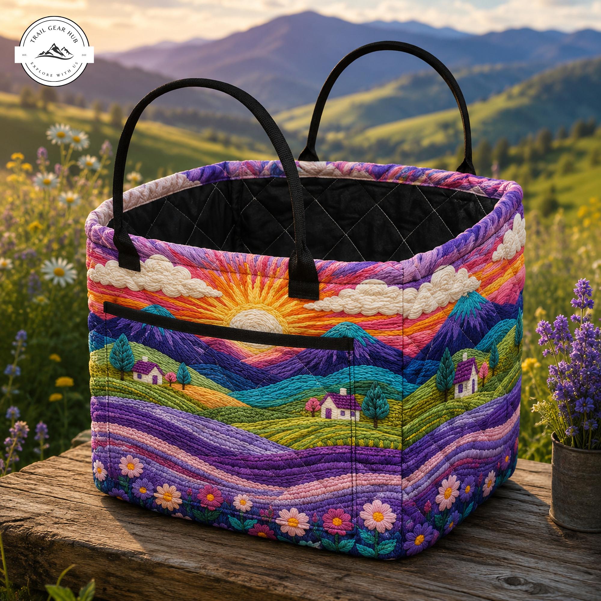 Sunset Mountain Quilted Storage Basket TP22