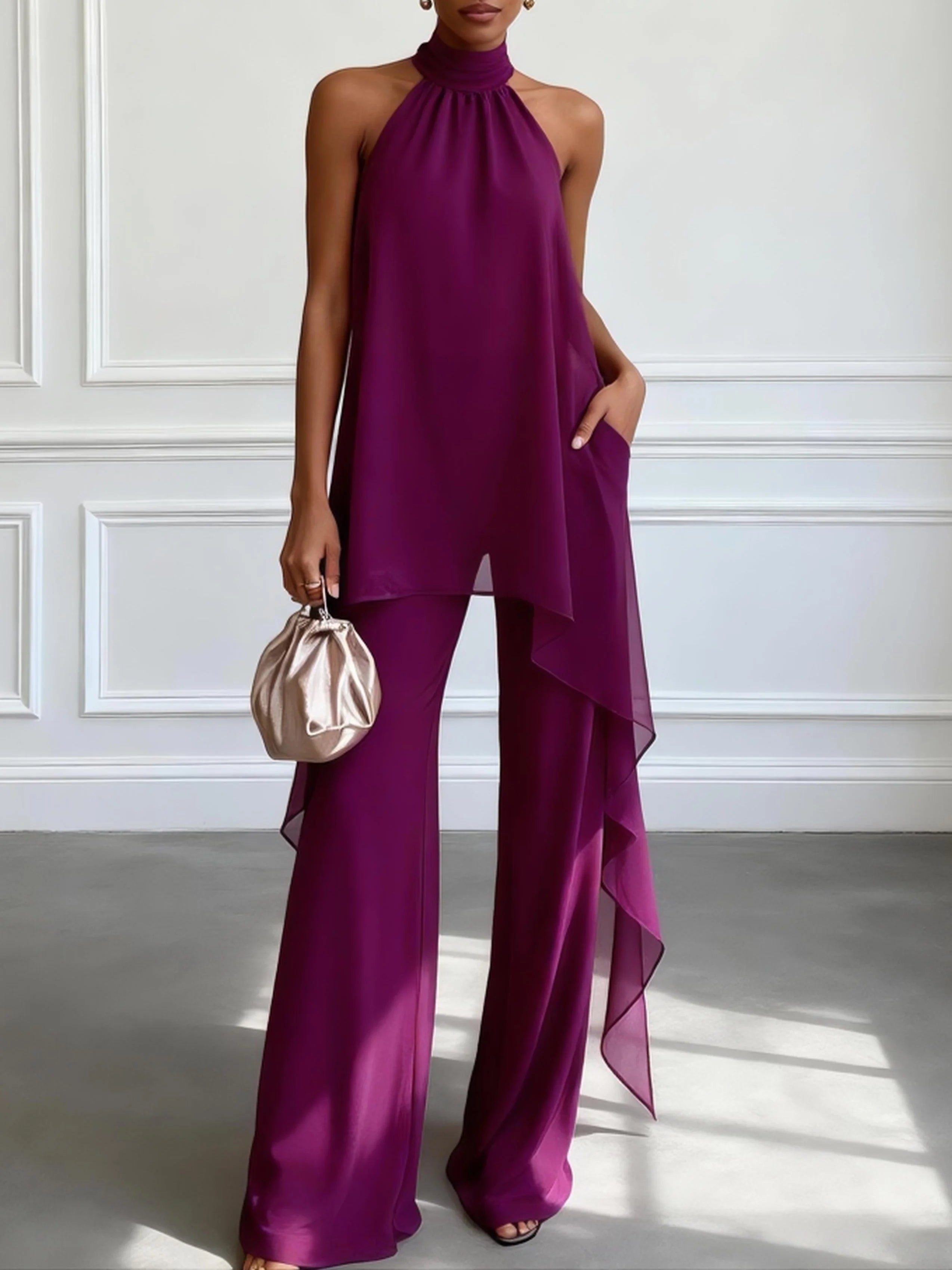 Valeria | Elegant Halter Jumpsuit