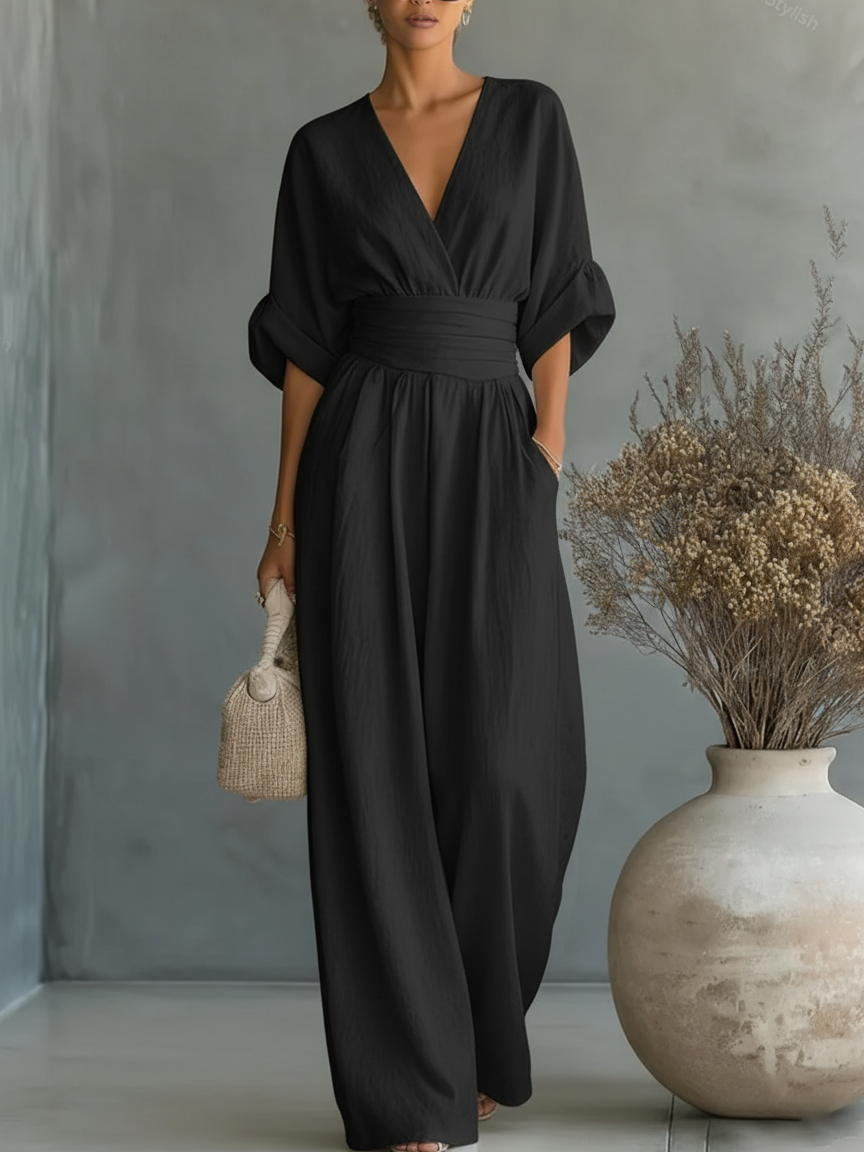 Capella | V-Neck High-Waist Jumpsuit