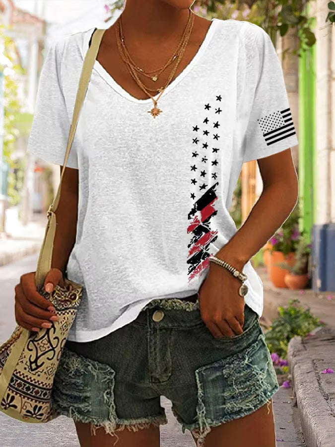 Women's Independence Day Printed Casual T-Shirt