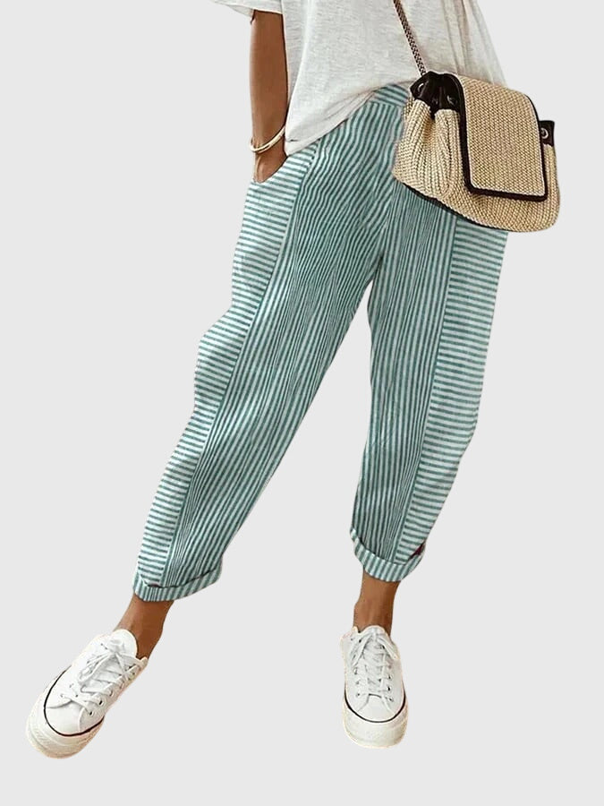Celia | Relaxed Striped Tapered Pants