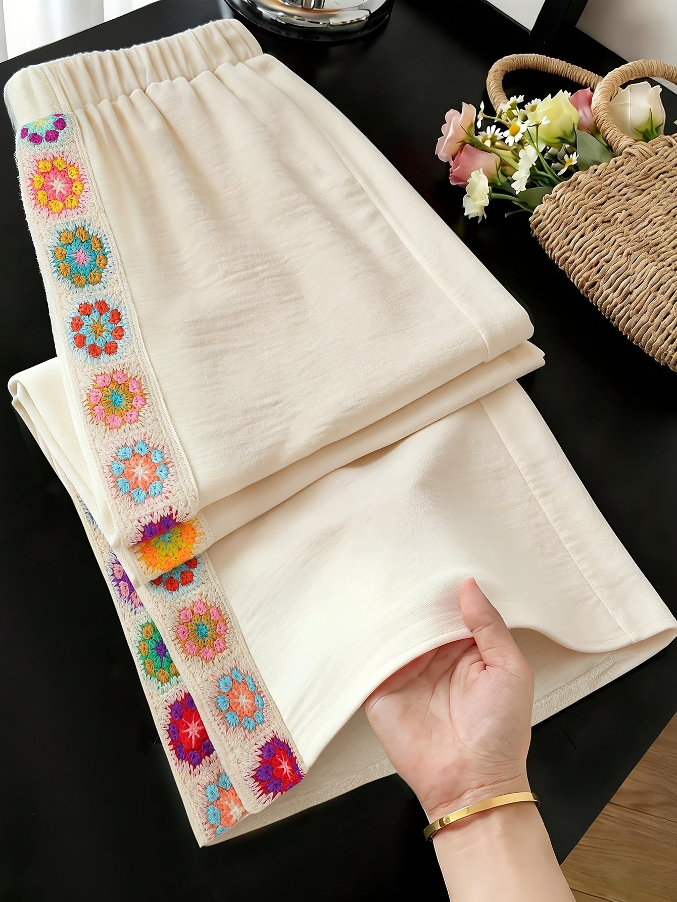 Signature Lily & Lune™ | Coastal Crochet Trousers