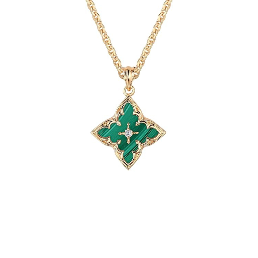 Emerald Clover Pendant Necklace