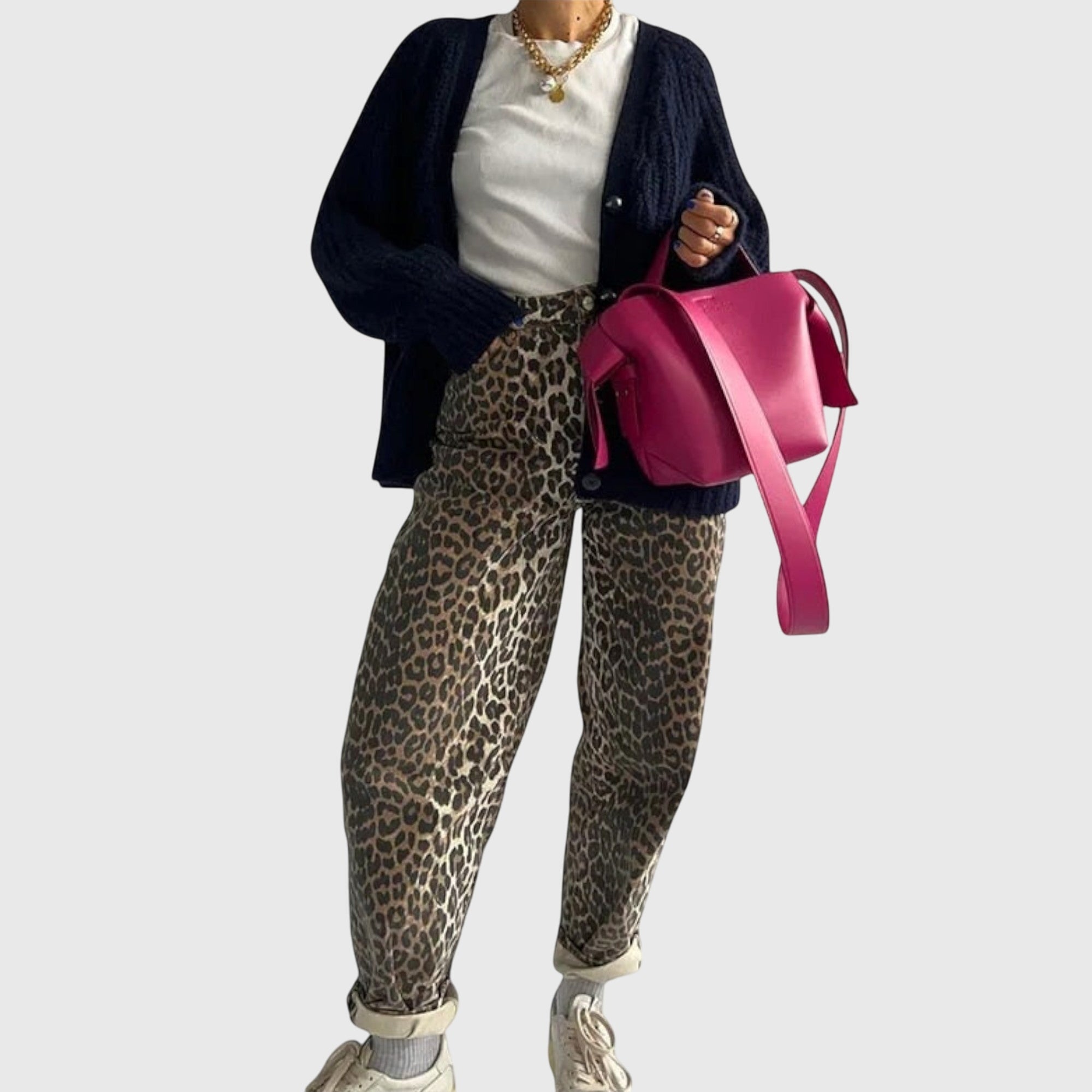 Margaret | Relaxed Animal-Print Jeans