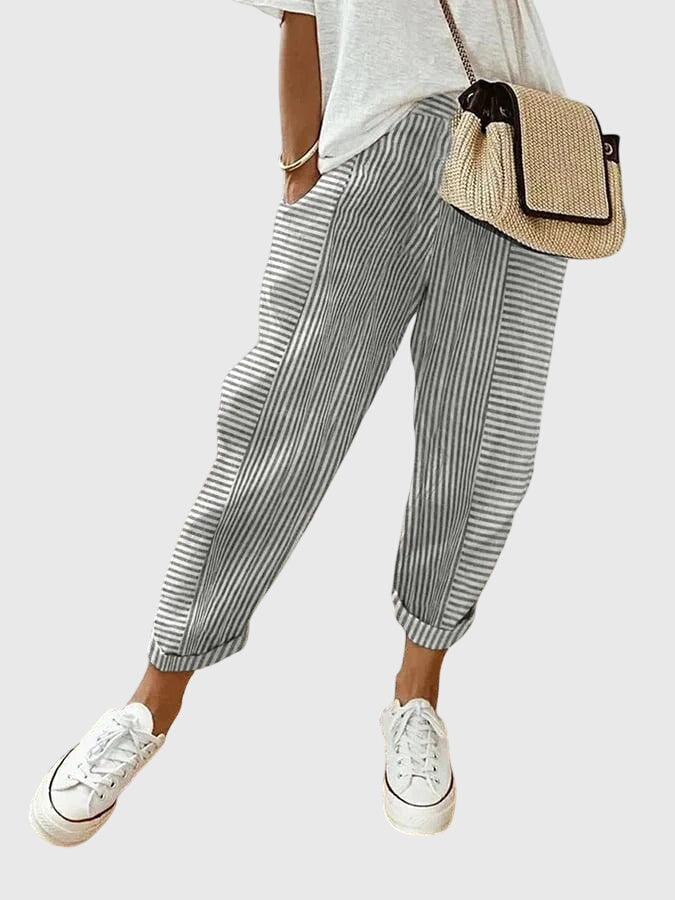 Celia | Relaxed Striped Tapered Pants
