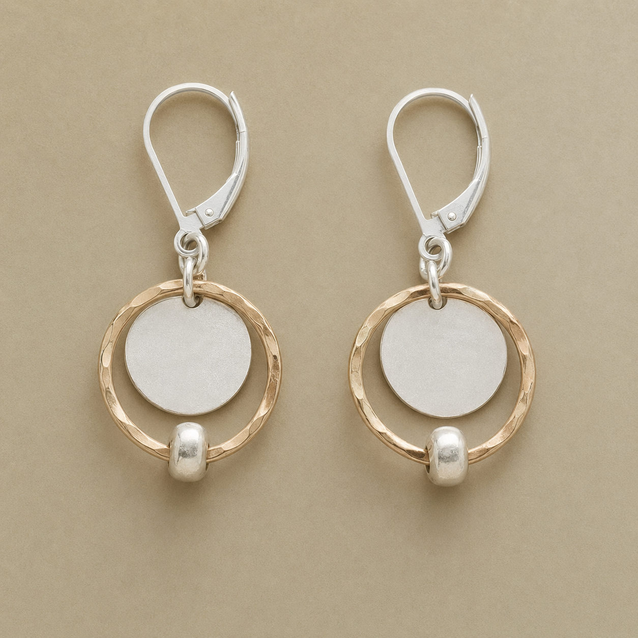 Stylish Gold and Silver Pearl Earrings
