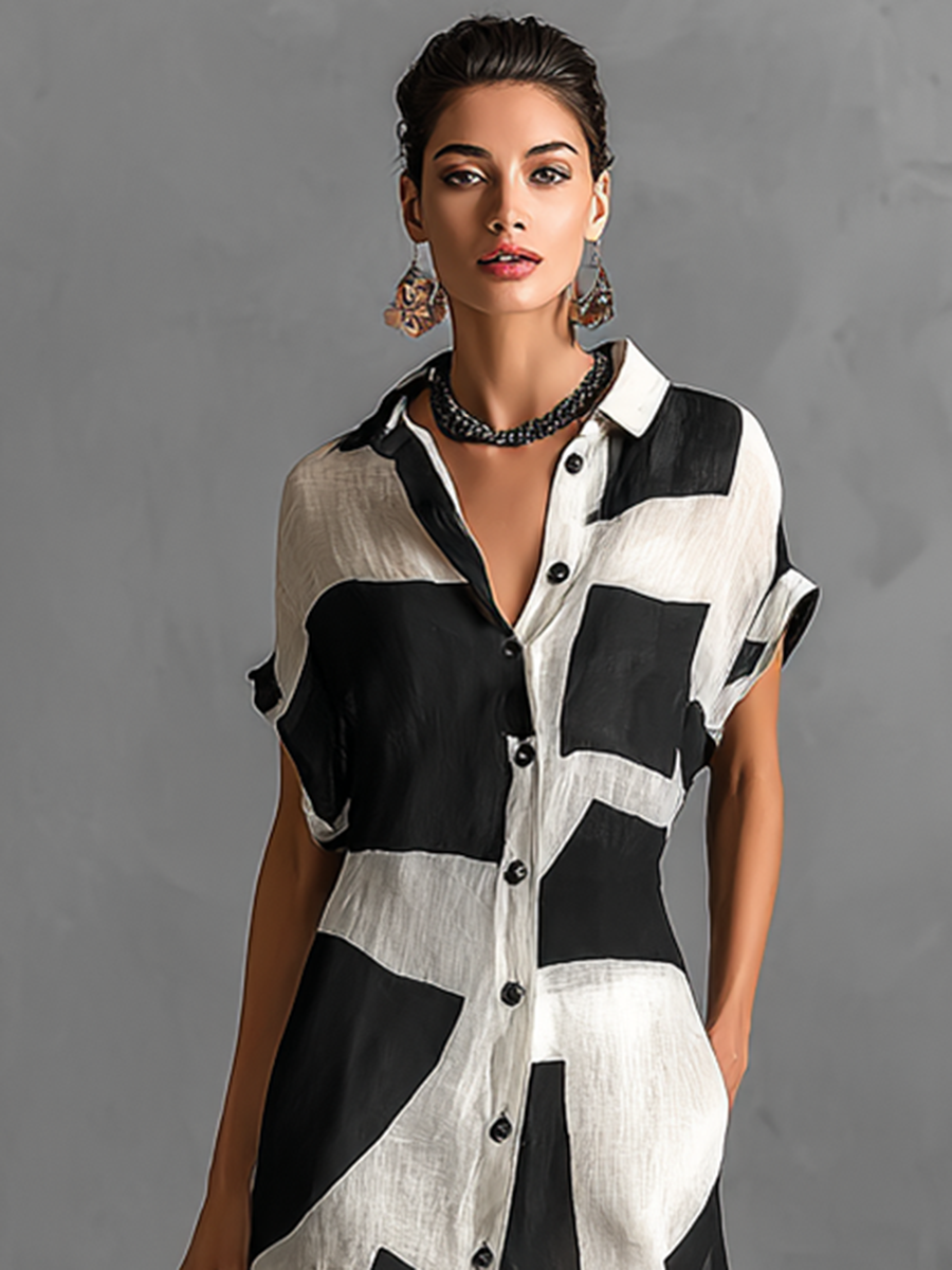 Opalina™ | Bold Abstract Print Maxi Dress