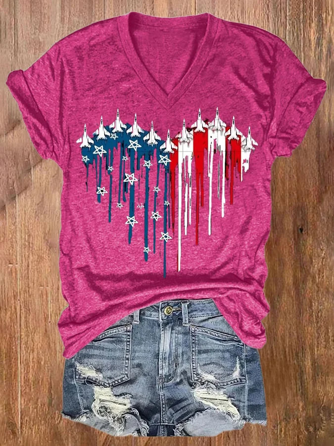 Women's Independence Day Design Printed T-Shirt
